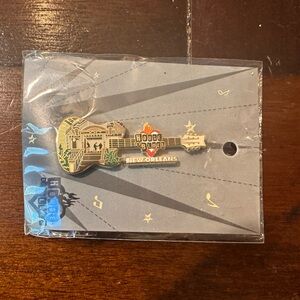 House of Blues New Orleans Guitar Pin - Gold and Multicolor